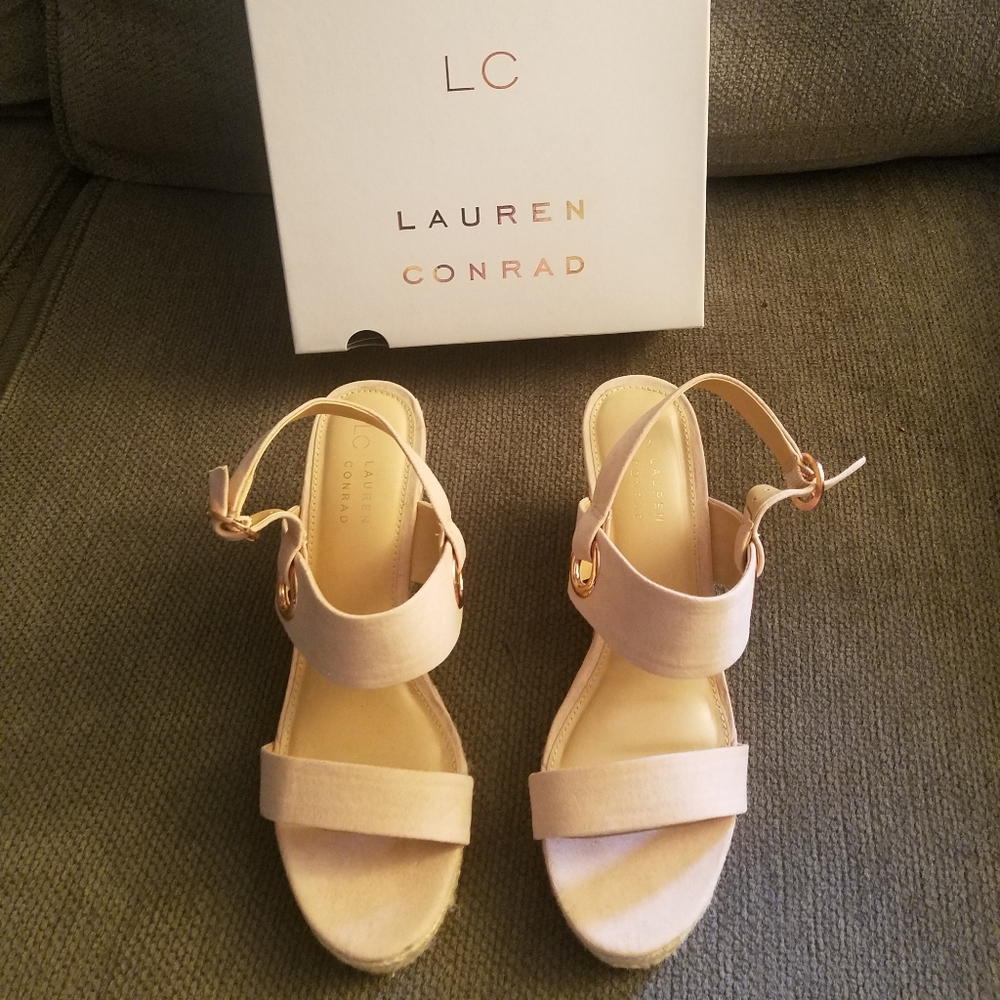 Lauren Conrad natural sandals, never worn!
